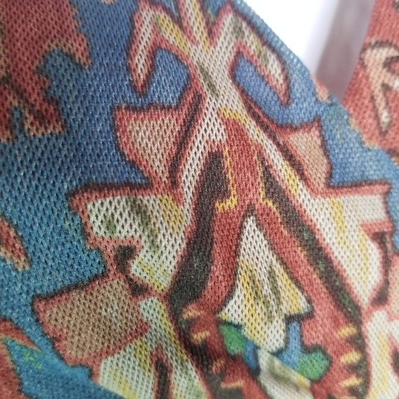 Vtg CHAPS Y2k 90s southwest print mesh shirt - Picture 6 of 7